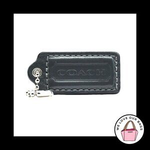 2.25" Medium COACH Gray Leather Nickel Key Fob Bag Charm Keychain Hang Tag